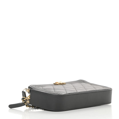 Chanel Lambskin Quilted Small Boy Clutch With Chain Black 4 of 18