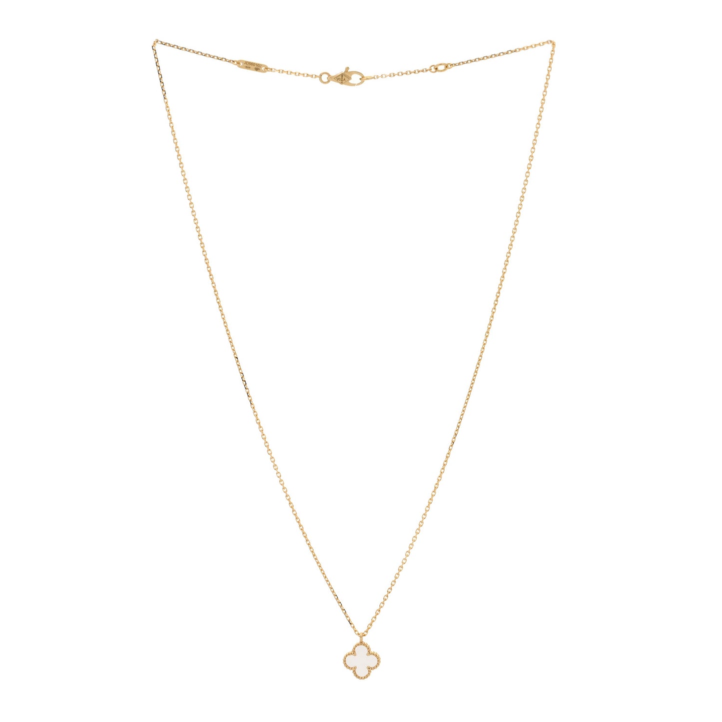 18K Yellow Gold Mother of Pearl Sweet Alhambra Pendant Necklace