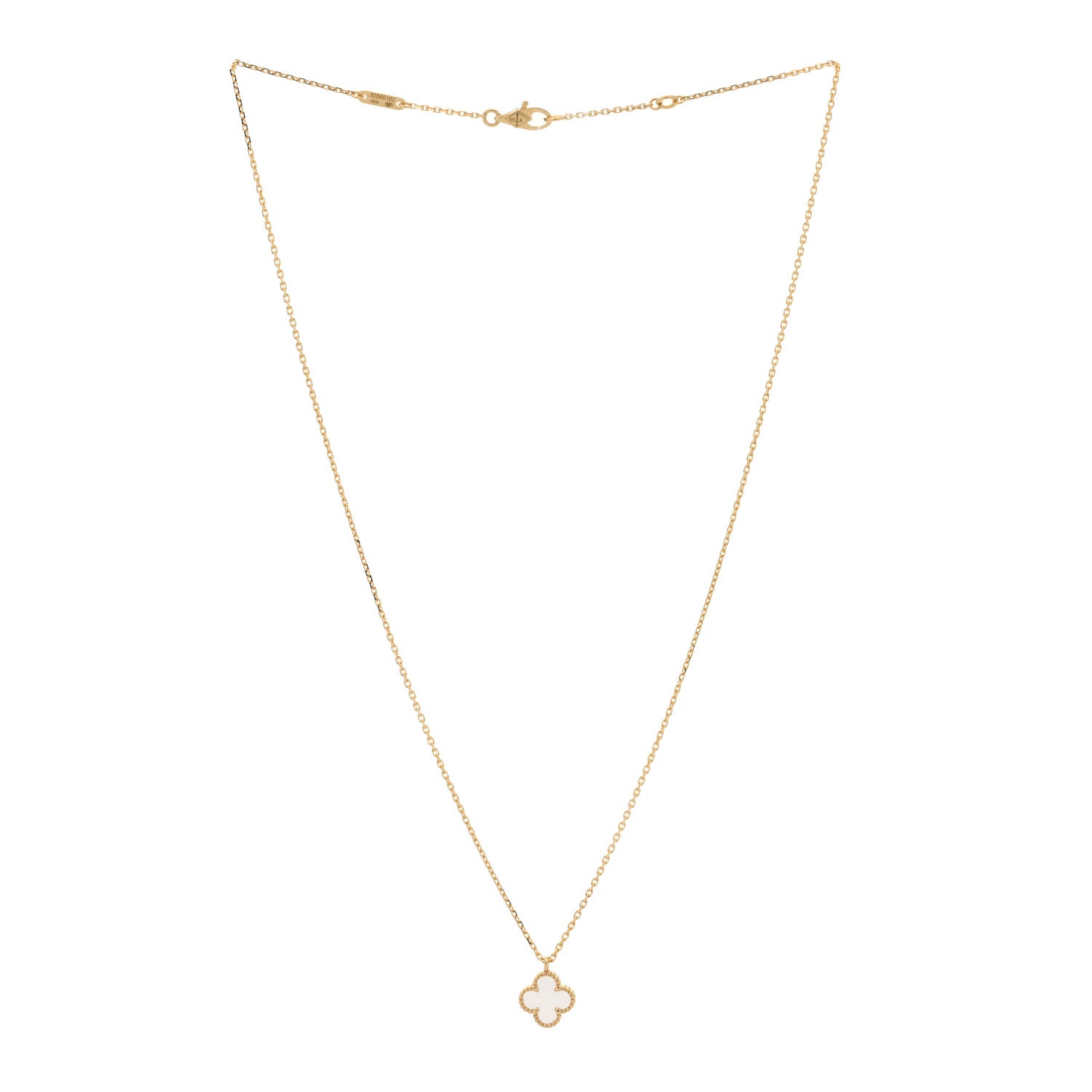 Van Cleef & Arpels 18K Yellow Gold Mother of Pearl Sweet Alhambra Pendant Necklace 3 of 6