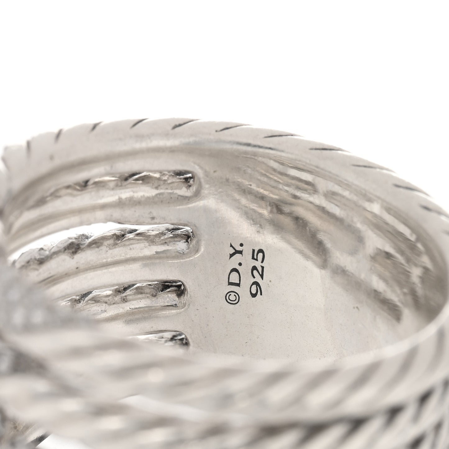 Sterling Silver Diamond Willow Five Row Ring 53 6.25