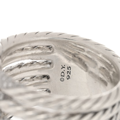 David Yurman Sterling Silver Diamond Willow Five Row Ring 53 6.25 4 of 4
