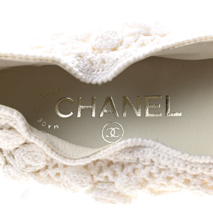 Chanel Crochet Patent Cap Toe Ballerina Flats 39 White Black 7 of 8