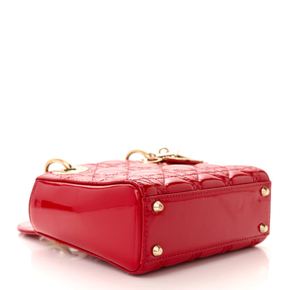 Christian Dior Patent Cannage Mini Lady Dior Red 4 of 10