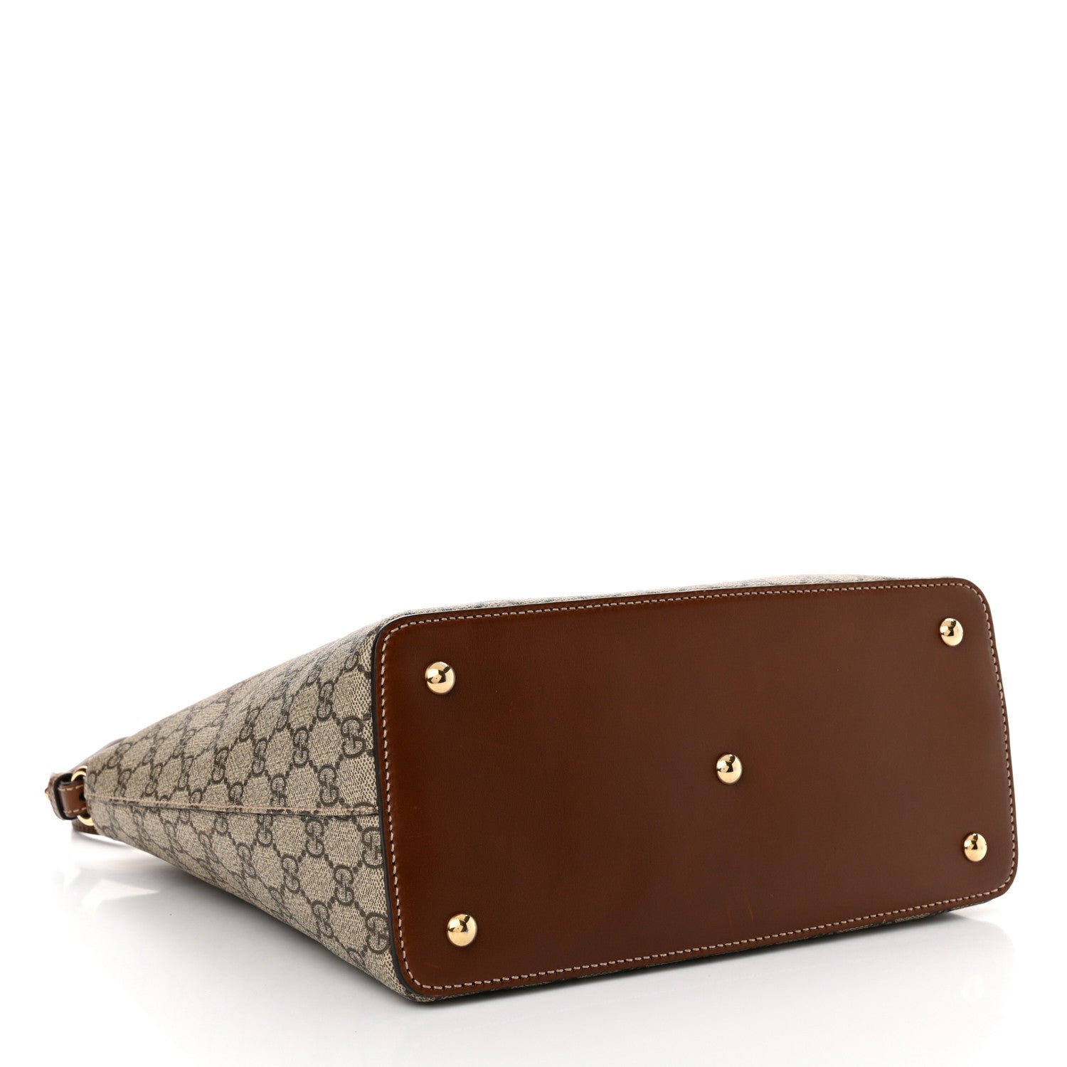 Gucci GG Supreme Monogram Linea A Foldover Tote Brown 4 of 16