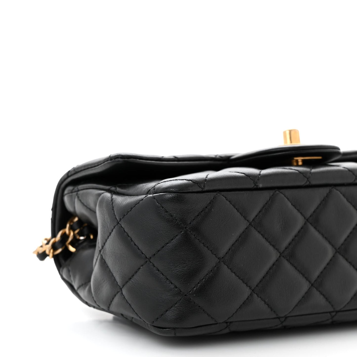 Lambskin Quilted Mini Romance Rectangular Flap Black