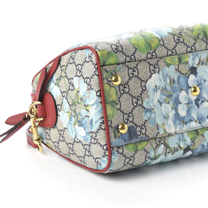 Gucci GG Supreme Monogram Blooms Small Boston Beige Blue Navy Hibiscus Red 6 of 10