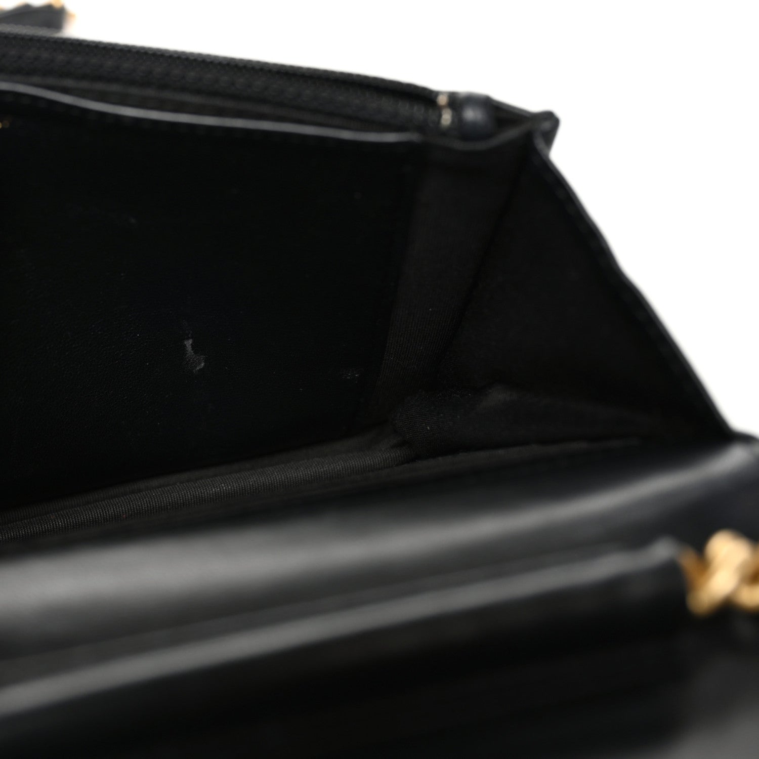 Chanel Calfskin Chevron Boy Wallet On Chain WOC Black 10 of 11
