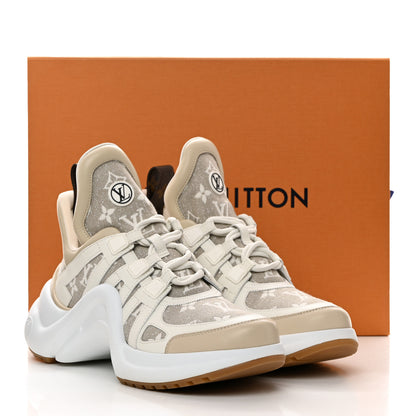 Louis Vuitton Denim Monogram LV Archlight Sneakers 38.5 Ivory 9 of 9