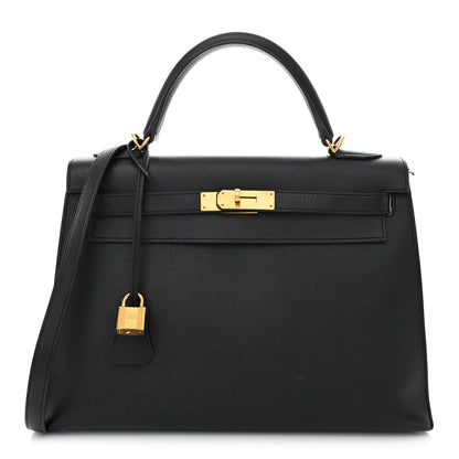 Hermes Epsom Kelly Sellier 32 Black 1 of 12