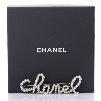 Chanel Metal Glass Swirling Pearls Hair Clip Gold 4 of 4