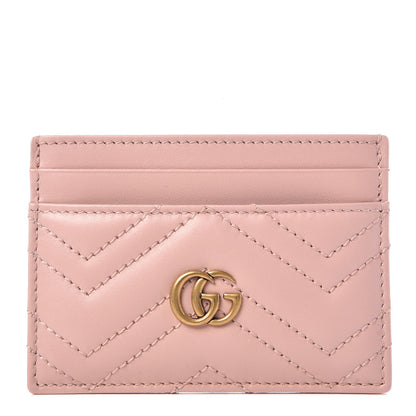 Gucci Calfskin Matelasse GG Marmont Card Holder Perfect Pink 1 of 7
