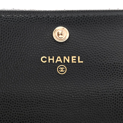 Chanel Caviar Quilted Crystal CC Flap Card Holder Black 6 of 9