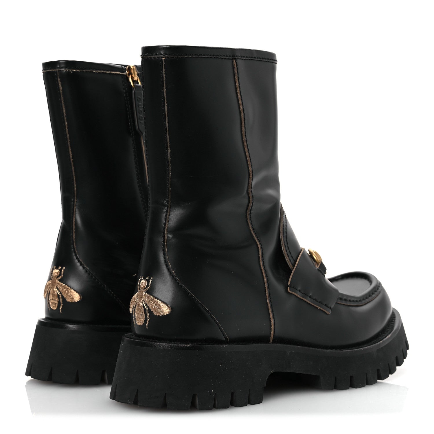 Gucci Cordovan Lux Womens Harald Horsebit 25mm Platform Boots 39.5 Black 5 of 12