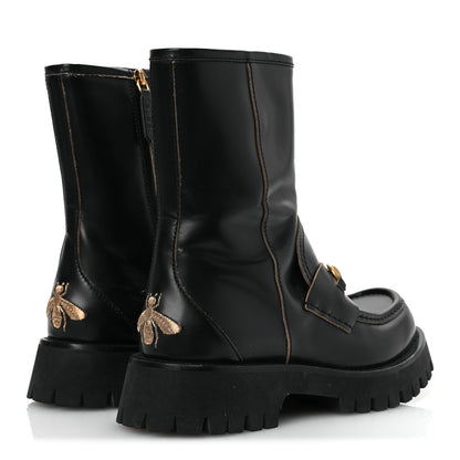 Gucci Cordovan Lux Womens Harald Horsebit 25mm Platform Boots 39.5 Black 5 of 12