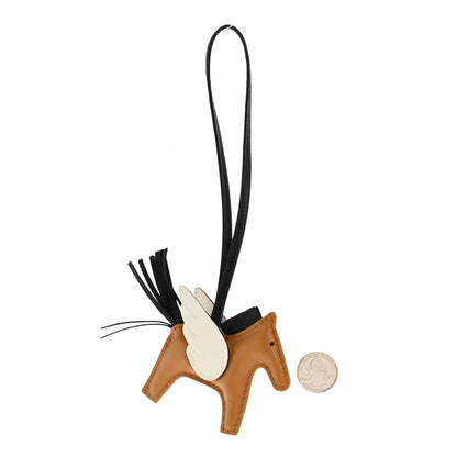 Hermes Milo Lambskin Grigri Rodeo Pegase Horse Bag Charm PM Sesame Black Nata 2 of 5