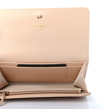 Chanel Caviar Pearl Quilted Coco Candy Wallet Beige 5 of 8
