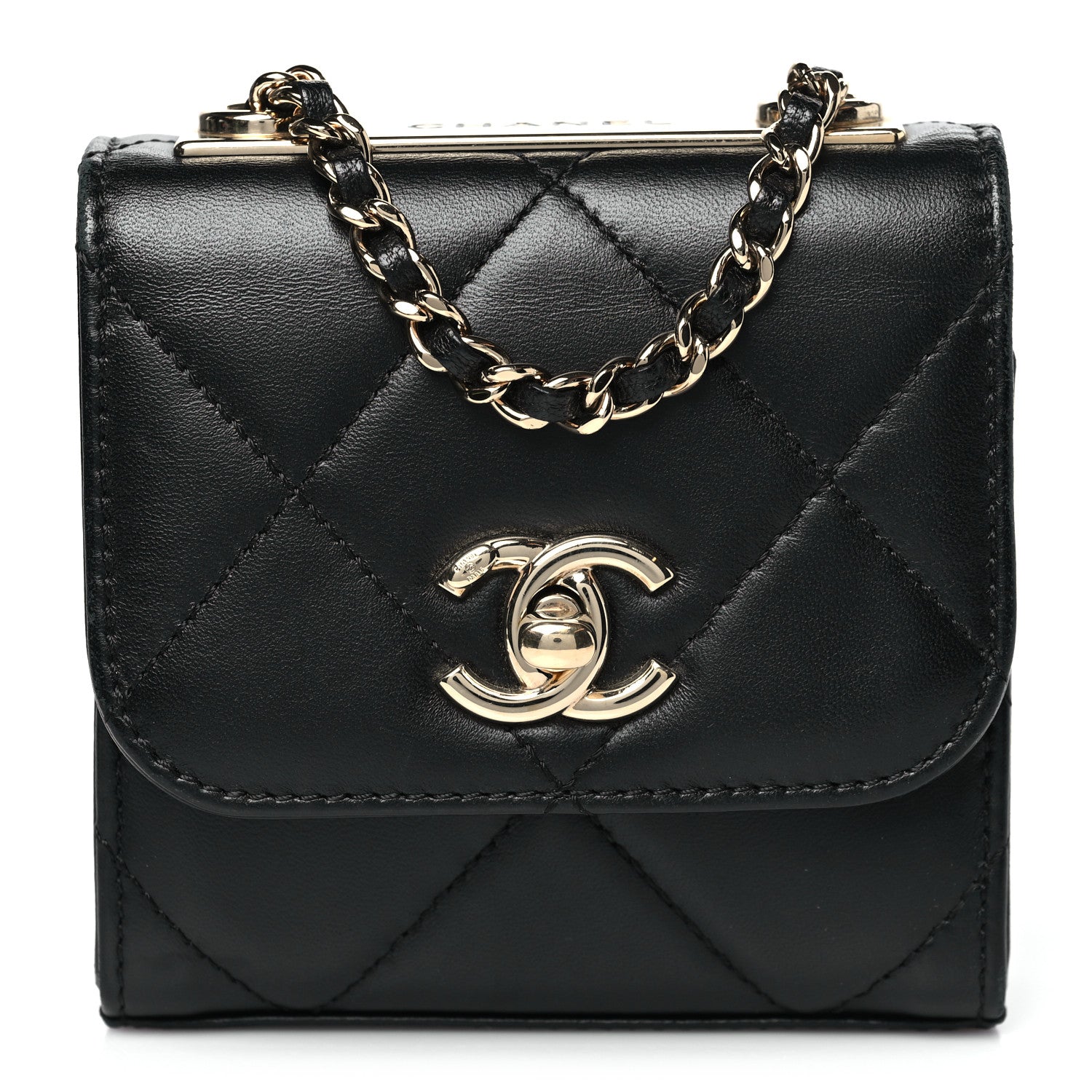 Chanel Lambskin Quilted Mini Trendy CC Chain Wallet Black 1 of 10