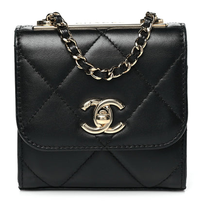 Chanel Lambskin Quilted Mini Trendy CC Chain Wallet Black 1 of 10