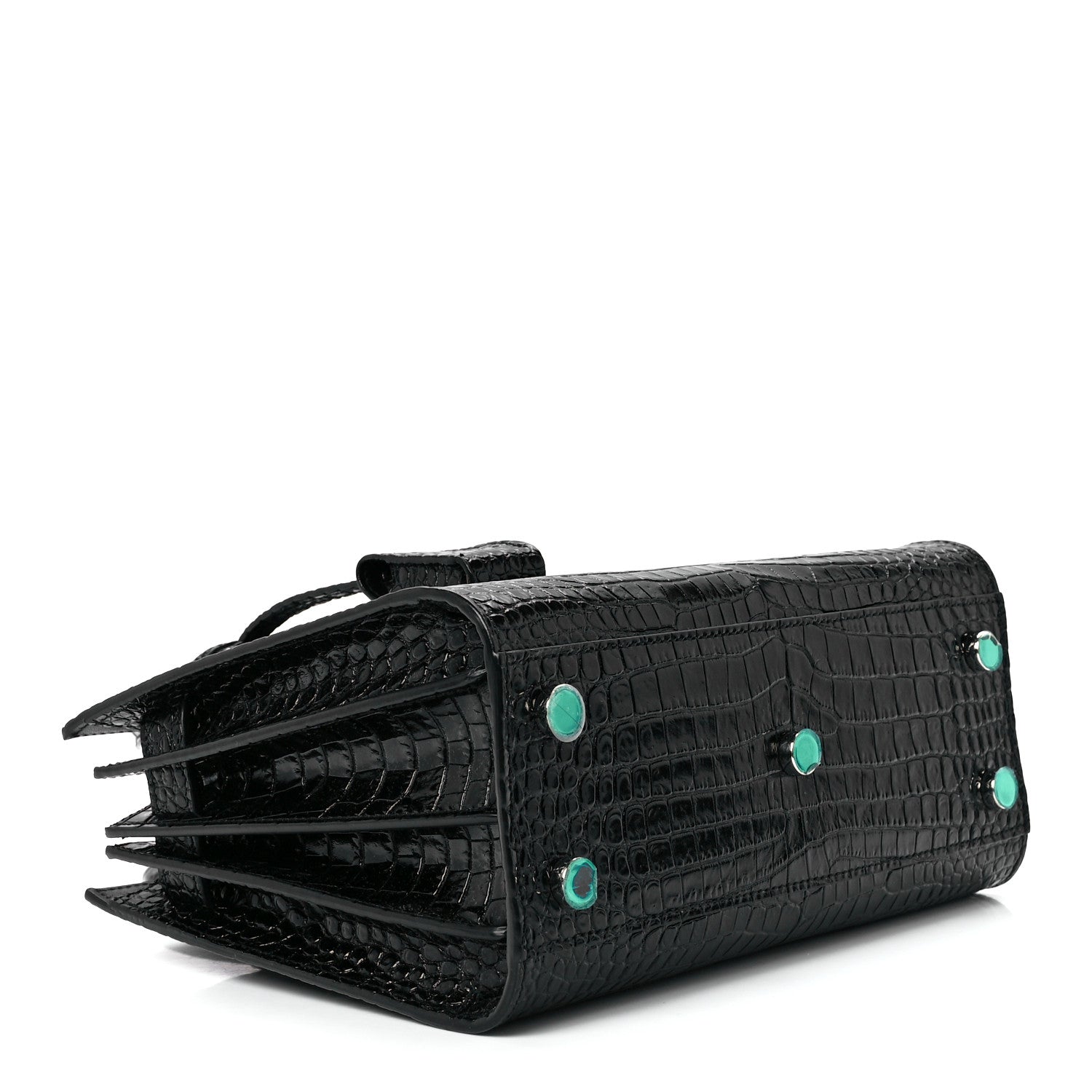 Saint Laurent Calfskin Crocodile Embossed Nano Sac De Jour Black 4 of 12