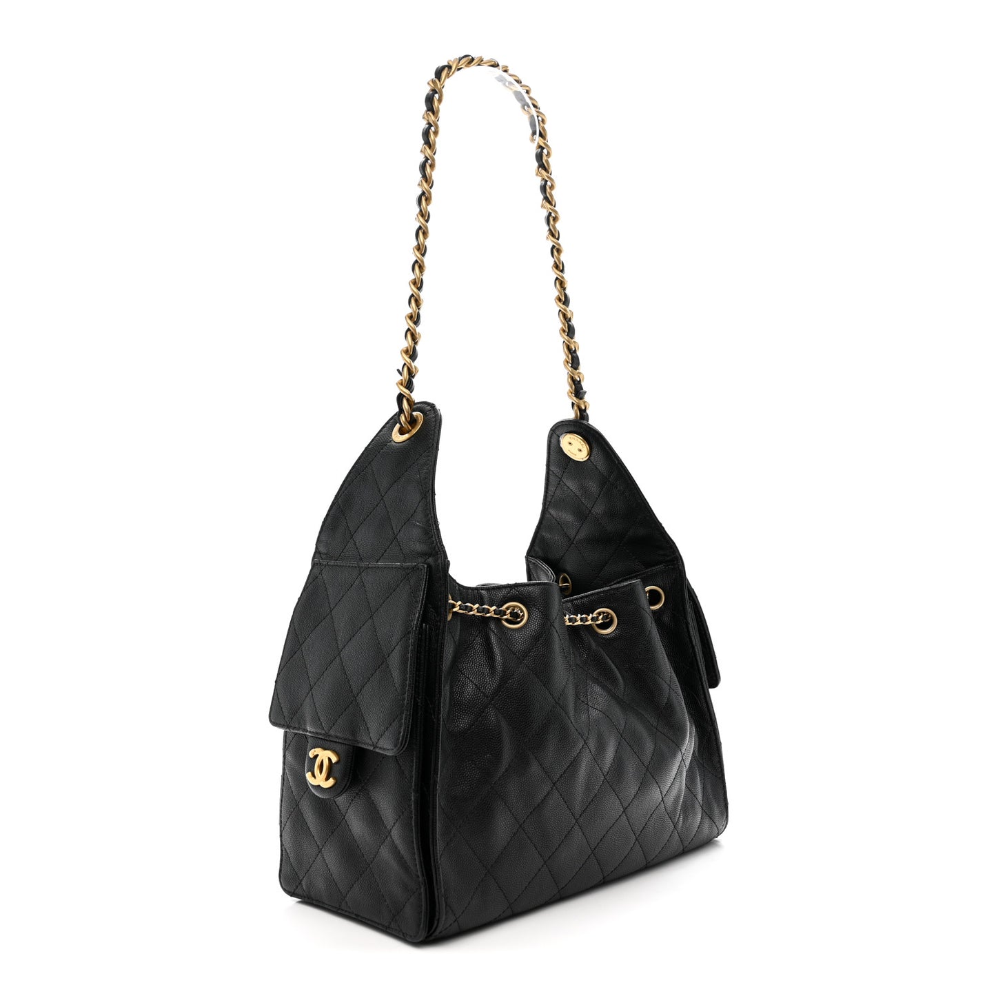 Caviar Quilted Small Chanel 25 Handbag Black