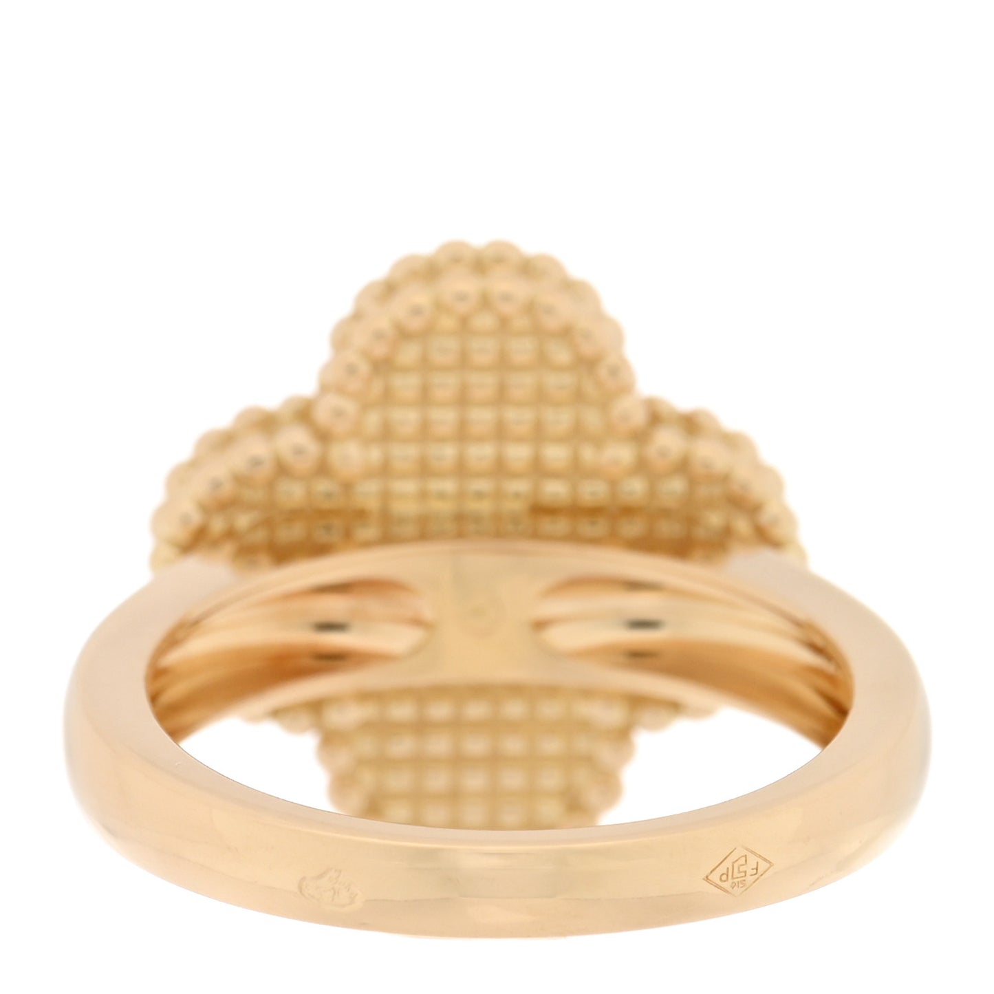18K Yellow Gold Diamond Black Onyx Vintage Alhambra Ring 48 4.5