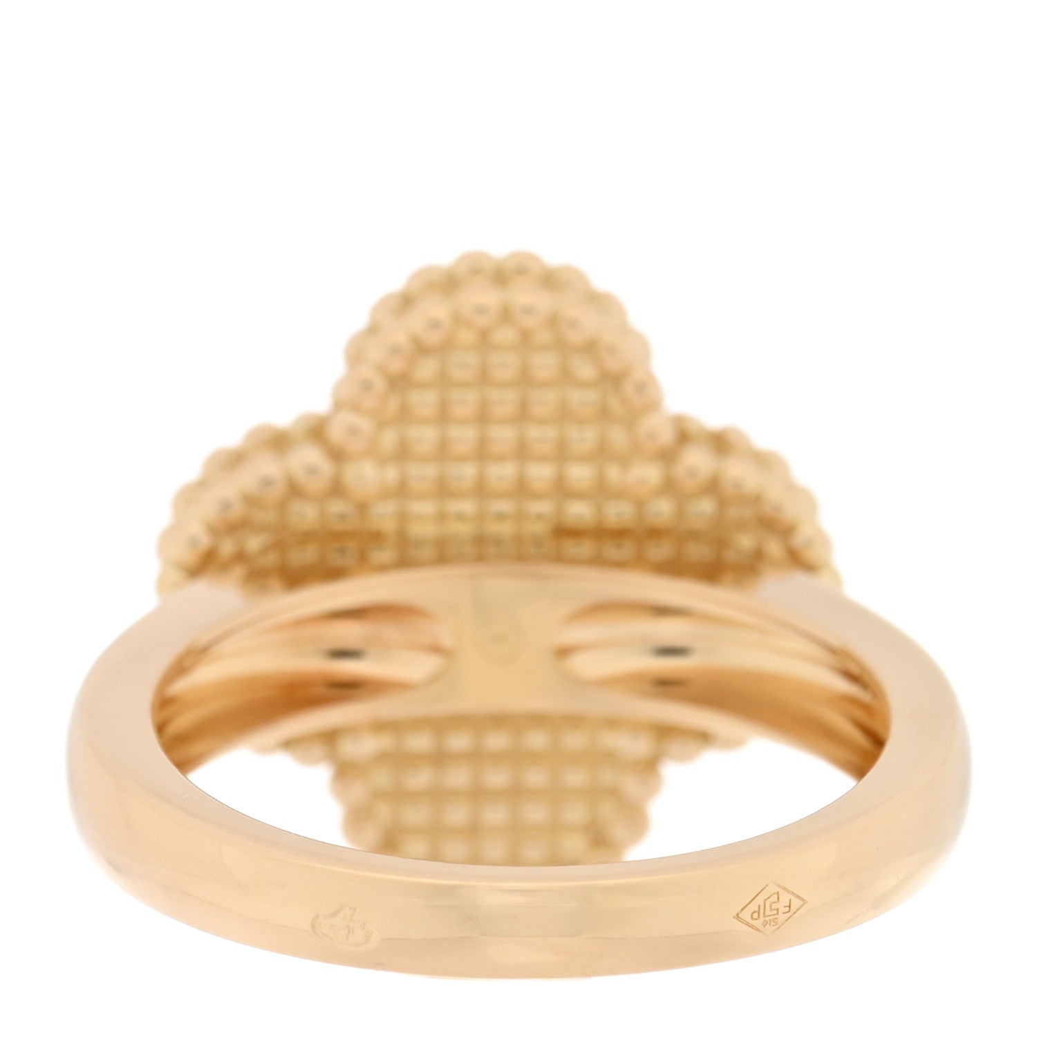 Van Cleef & Arpels 18K Yellow Gold Diamond Black Onyx Vintage Alhambra Ring 48 4.5 3 of 4