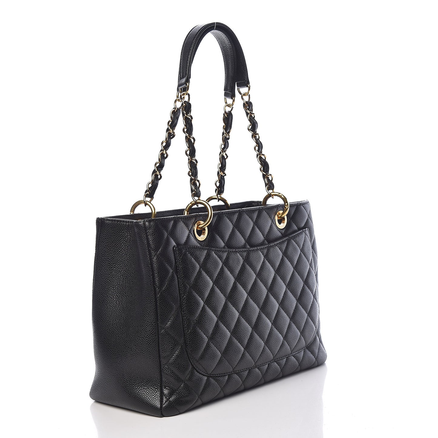 Caviar Quilted Grand Shopping Tote GST Black