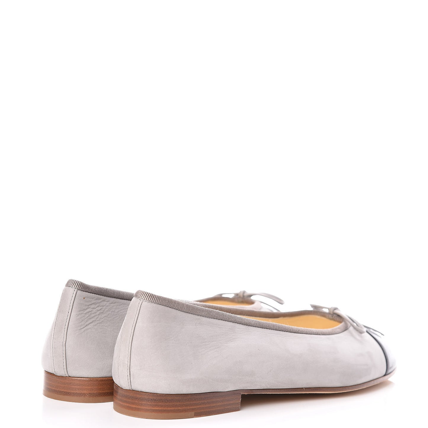 Suede Cap Toe Ballerina Flats 39.5 Grey Black