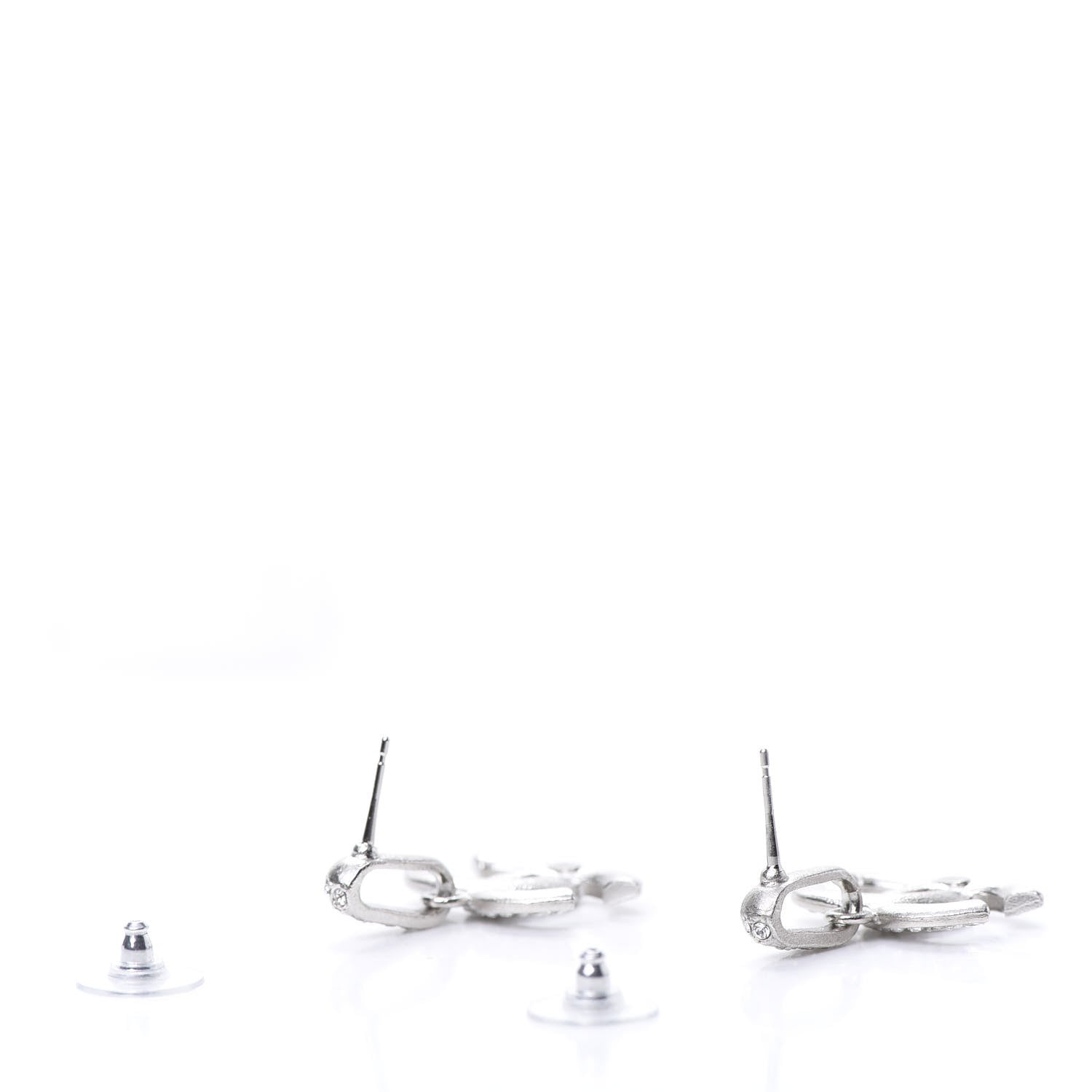 Chanel Crystal Palais Garnier CC Drop Earrings Silver 3 of 5
