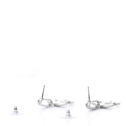 Chanel Crystal Palais Garnier CC Drop Earrings Silver 3 of 5