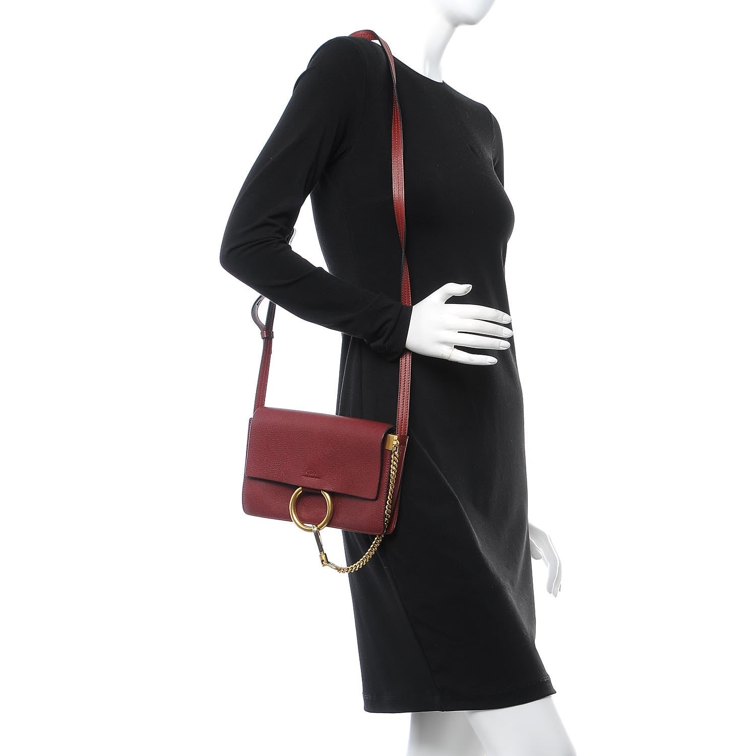 Chloe Goatskin Small Faye Shoulder Bag Sienna Red 2 of 8