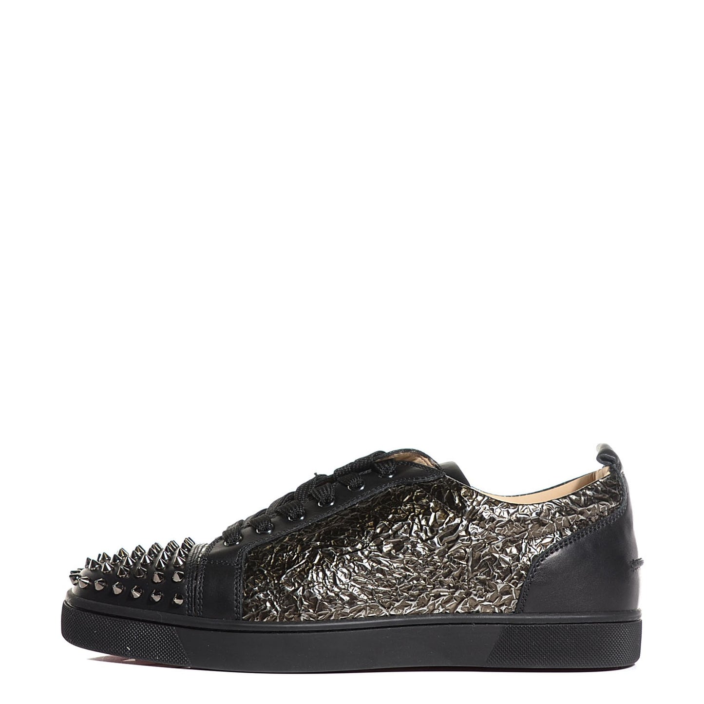 Mens Calfskin Louis Spikes Flat Sneakers 43.5 Black