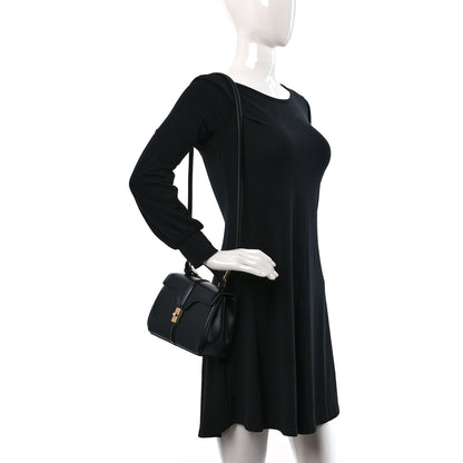 Celine Satinated Calfskin Mini 16 Top Handle Bag Black 2 of 8