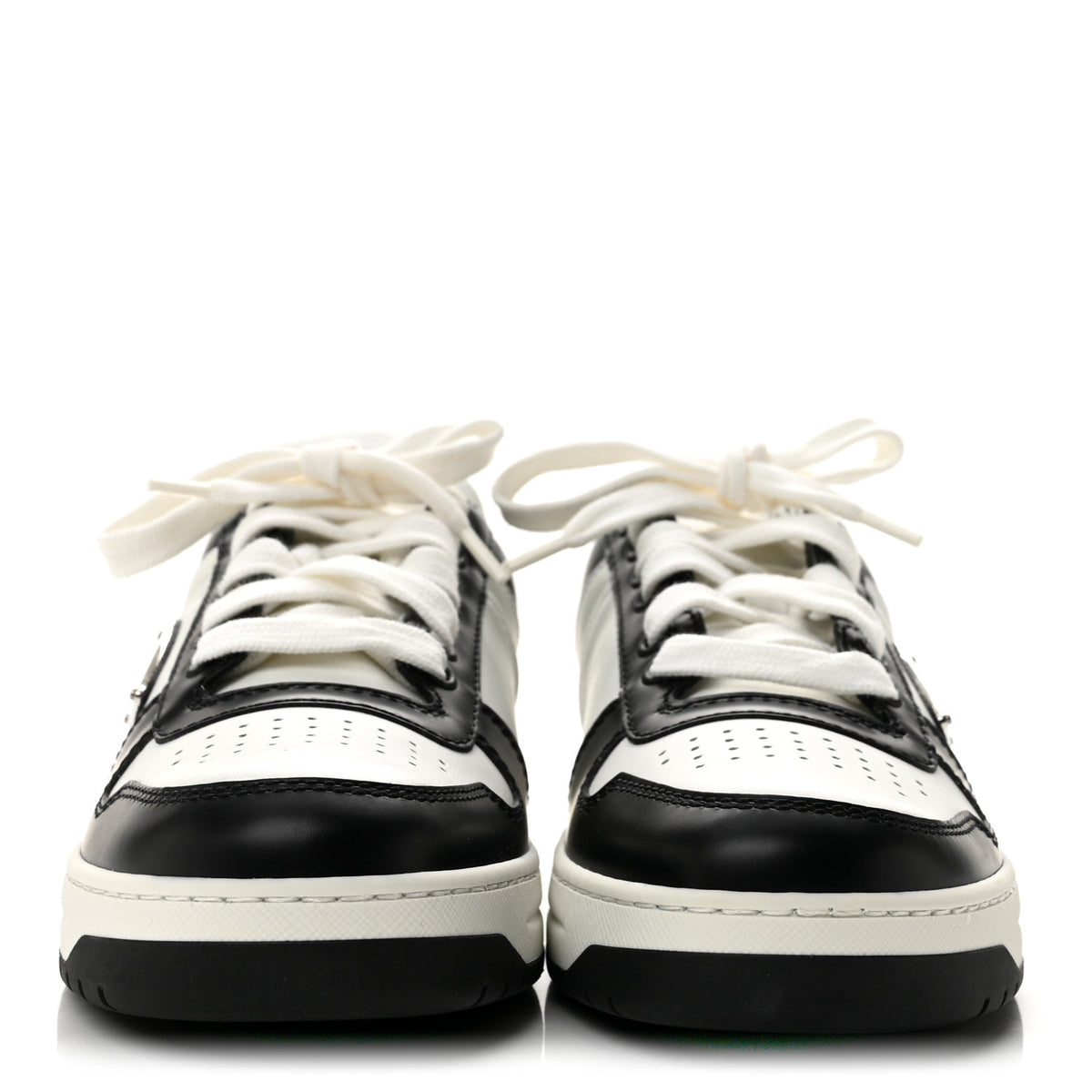 Prada Vitello Sport Spazzolato Rois Triangle Logo Womens Downtown Low Top 30mm Sneakers 36.5 White Black 3 of 10