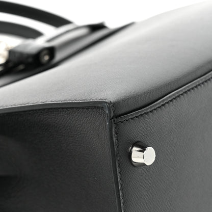 Hermes Madame Calfskin Shiny Niloticus Crocodile Kelly Sellier Touch 28 Black 9 of 13