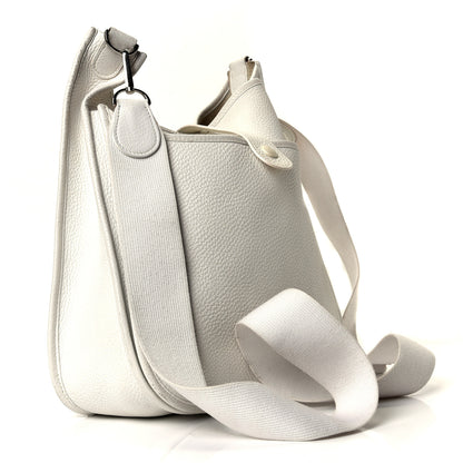 Hermes Taurillon Clemence Evelyne III GM White 2 of 4