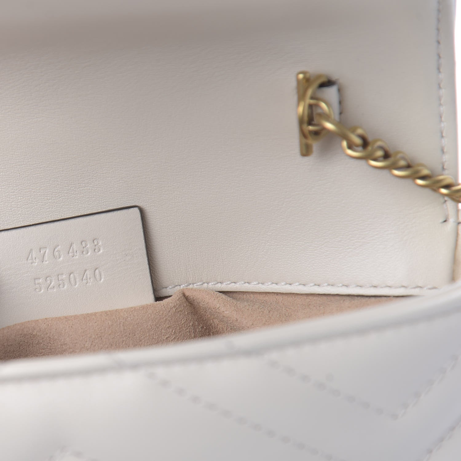 Gucci Calfskin Matelasse Super Mini GG Marmont Shoulder Bag White 9 of 11