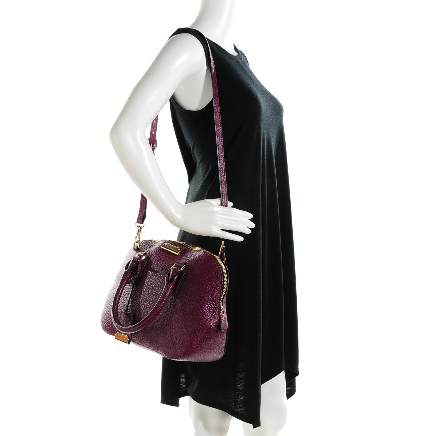 Burberry Heritage Grain Small Orchard Bowling Bag Damson Magenta 2 of 8