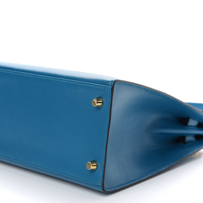 Hermes Tadelakt Kelly Sellier 28 Bleu Izmir 10 of 11
