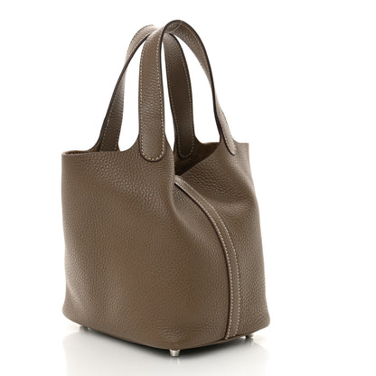 Hermes Taurillon Clemence Picotin Lock 18 PM Etoupe 3 of 12