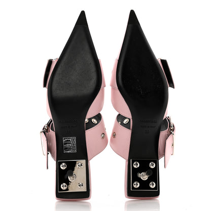 Balenciaga Shiny Calfskin Belt 40mm Mules 36 Pink 5 of 11