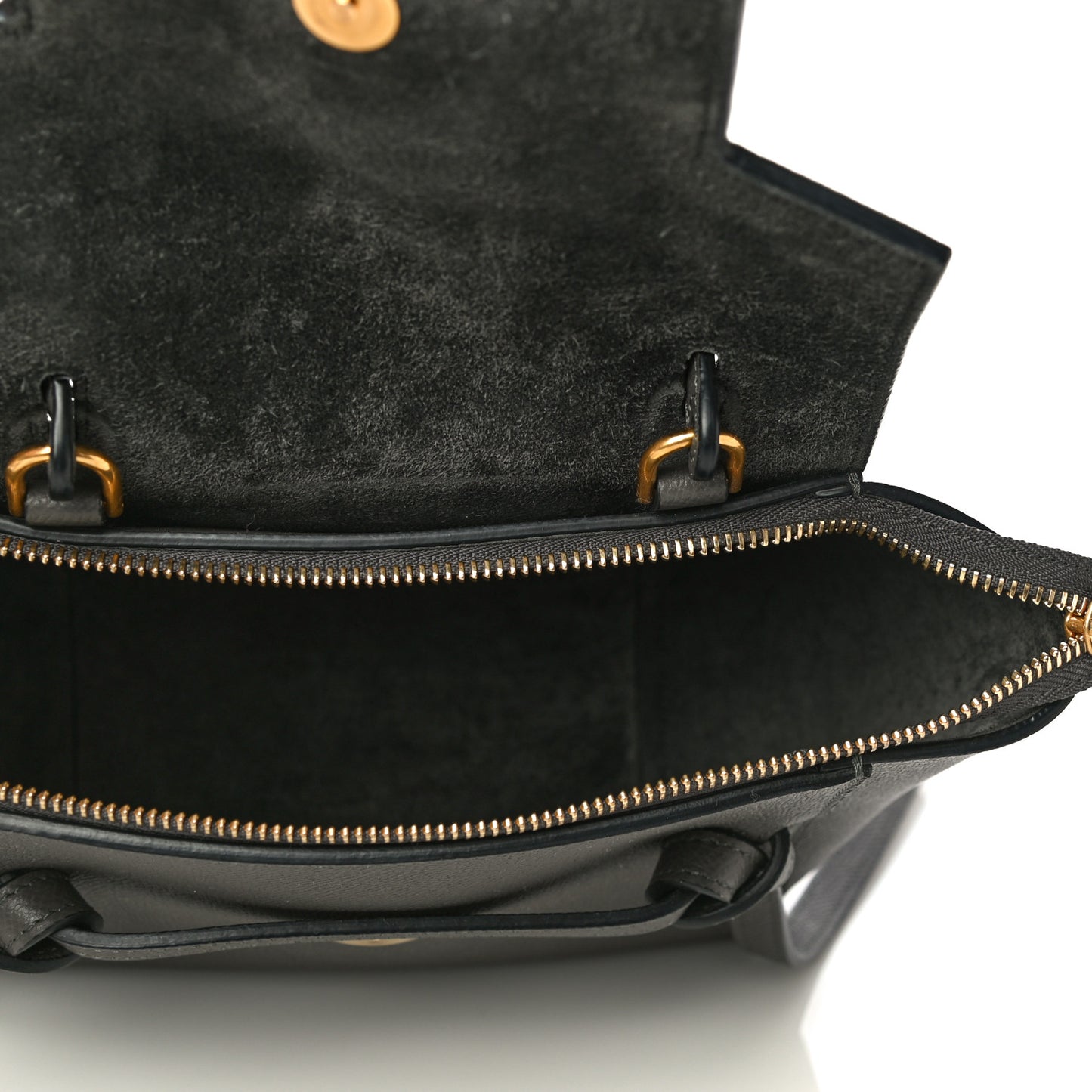 Grained Calfskin Nano Belt Bag Grey
