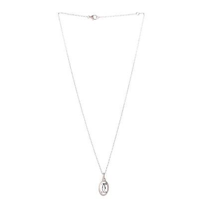 Cartier 18K Pink Gold Diamond Logo Paved Pendant Necklace 3 of 7