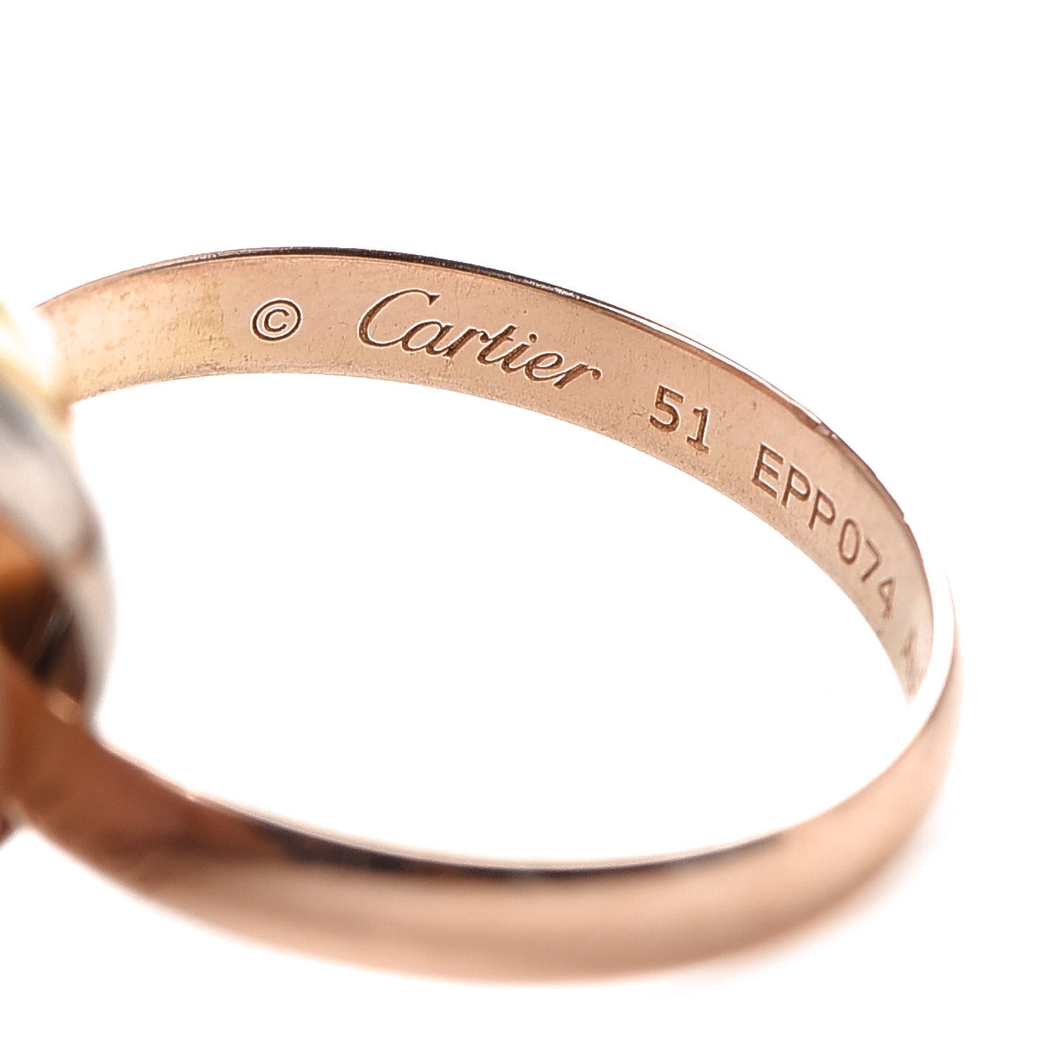 Cartier 18K Pink Yellow White Gold Small Trinity Ring 51 5.75 4 of 6