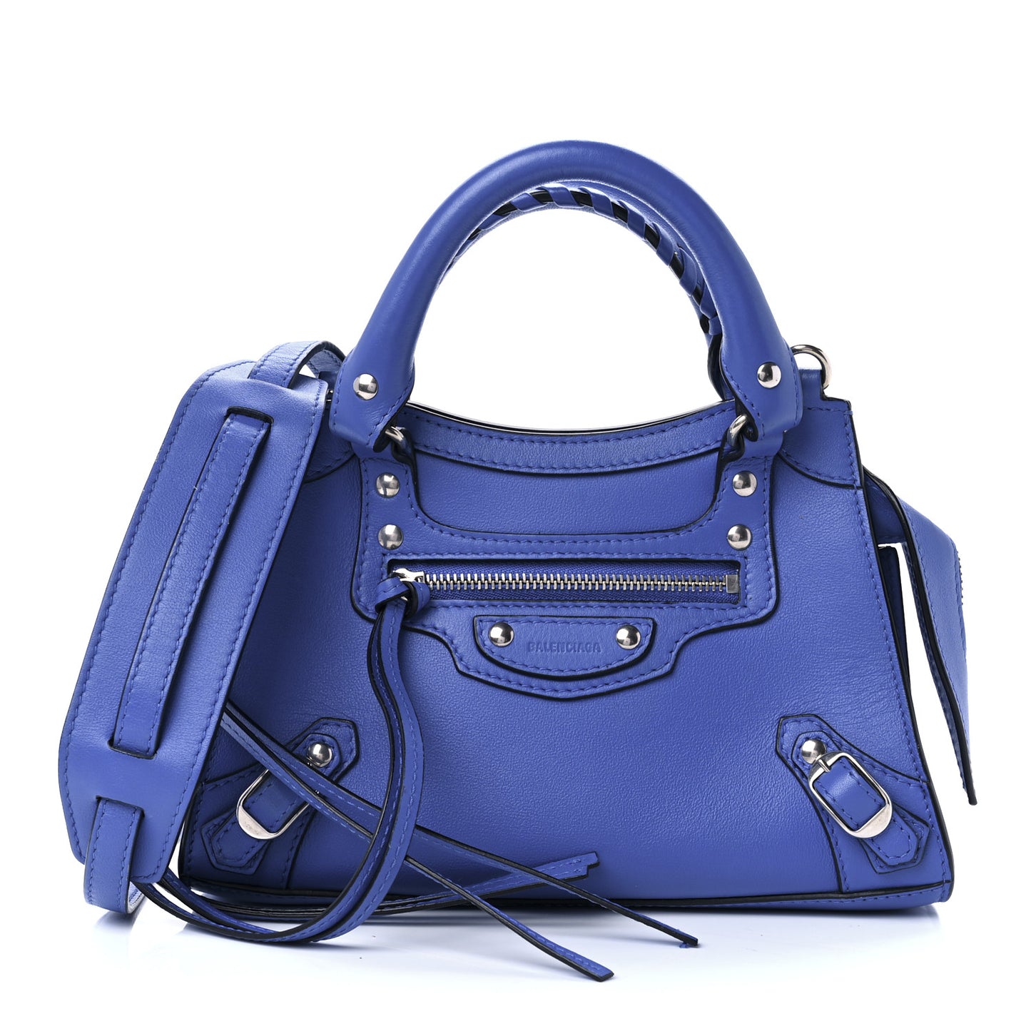 Smooth Calfskin Neo Classic Silver Hardware Mini City Bleu