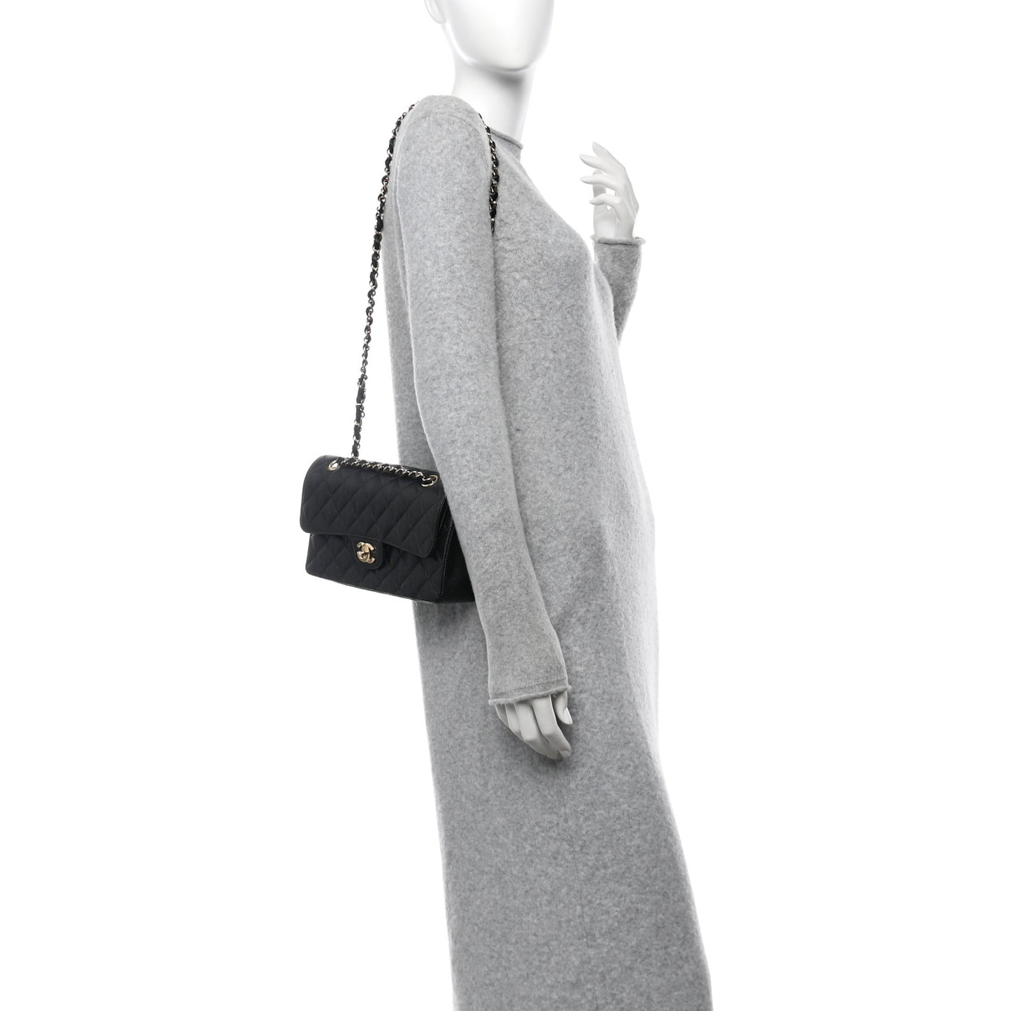 Caviar Quilted Small Double Flap Black