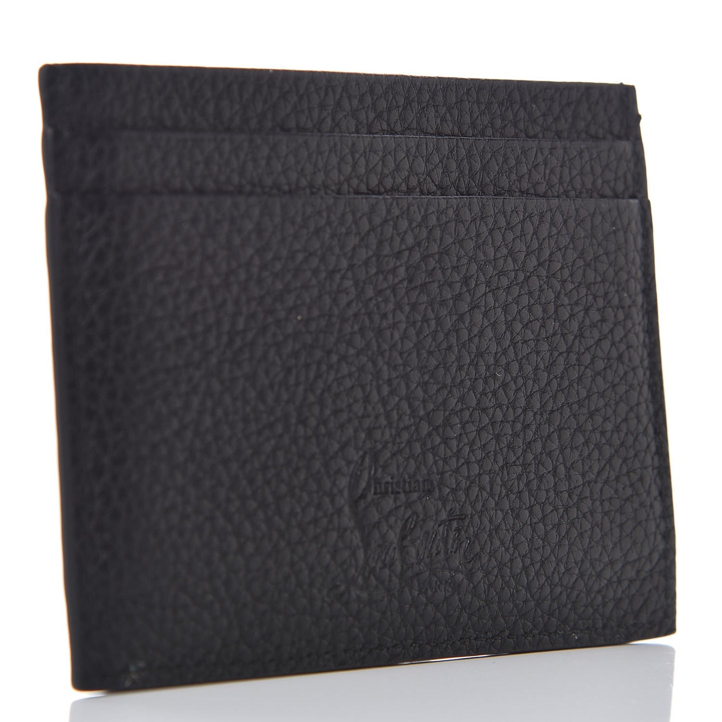 Grained Calfskin Kios Star Studded Card Holder Black