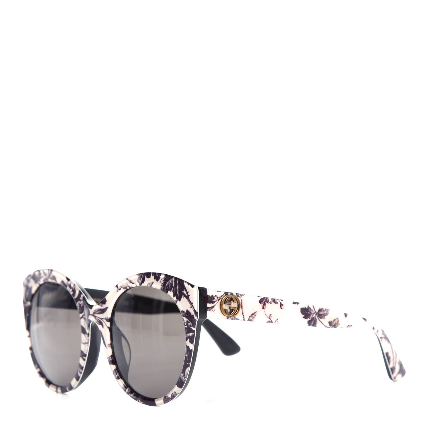 Acetate Floral Round GG Sunglasses GG0028SA White