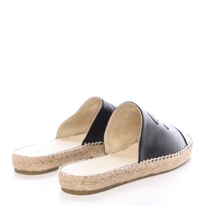 Chanel Goatskin Patent CC Espadrille Mules 40 Black 4 of 11