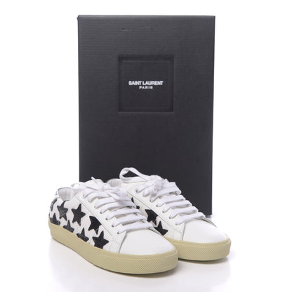 Saint Laurent Calfskin Star Court Sneakers 35 White Black 9 of 9